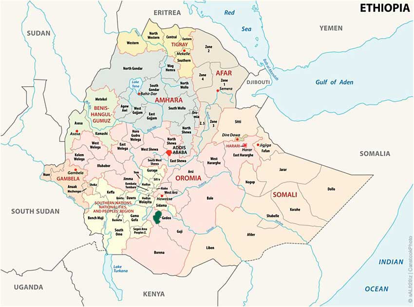 Gedeo Region in Äthiopien