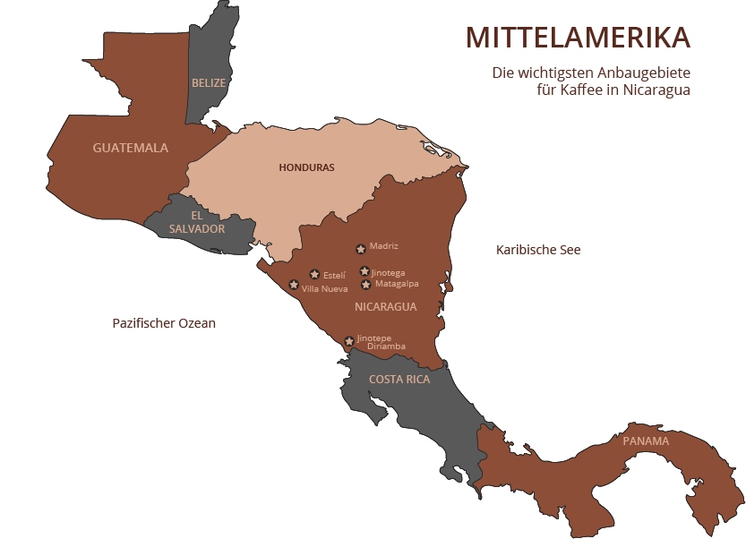 Nicaragua Kaffee: Die wichtigsten Anbaugebiete