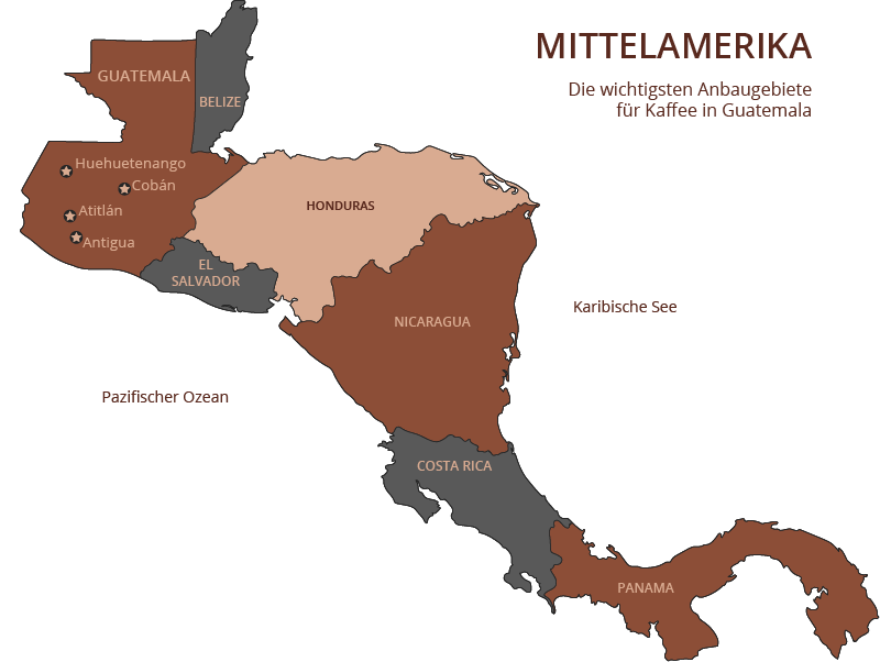 Guatemala Kaffee und seine Anbaugbiete